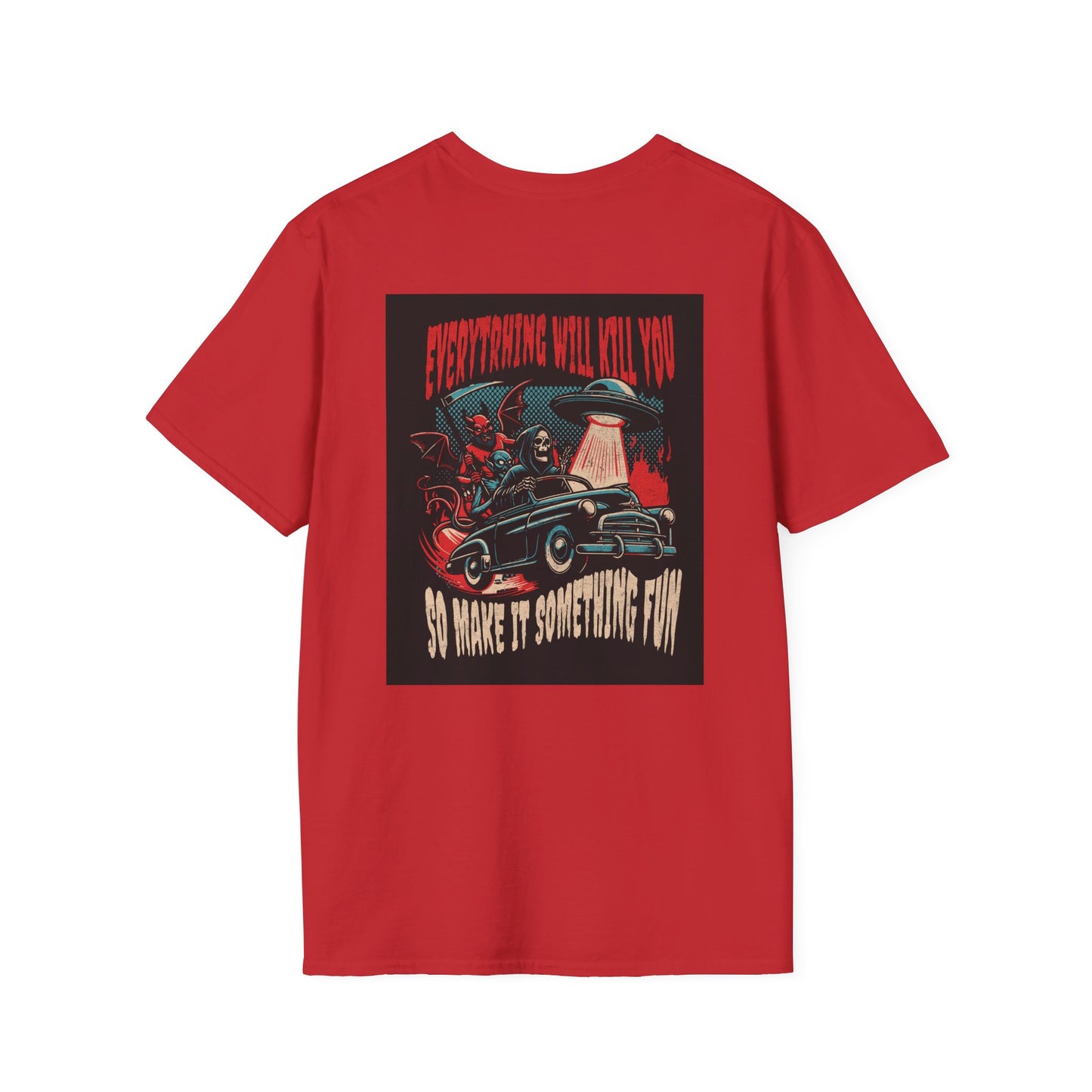 Highway to Hell — Everyday Crewneck Tee (design on back)