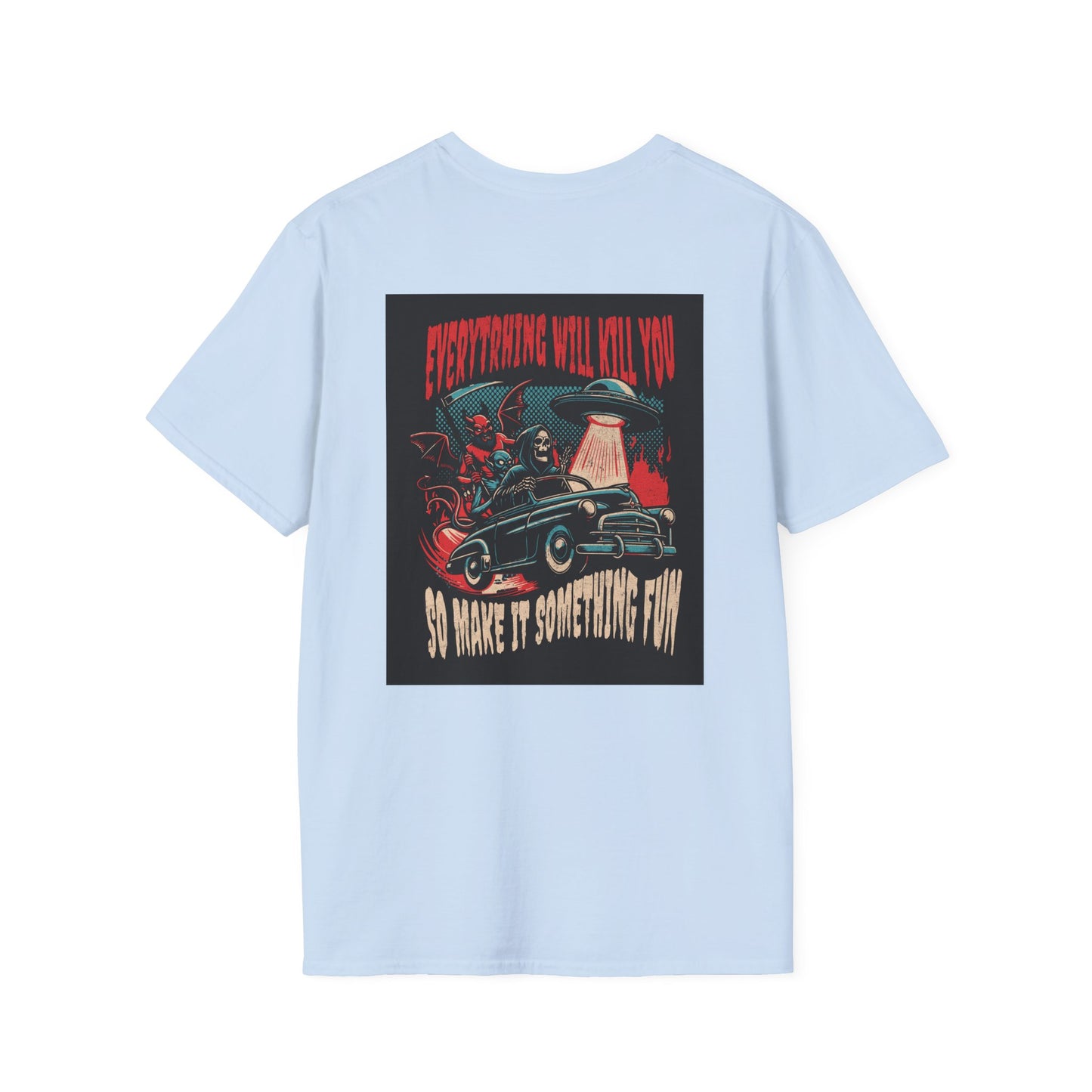 Highway to Hell — Everyday Crewneck Tee (design on back)