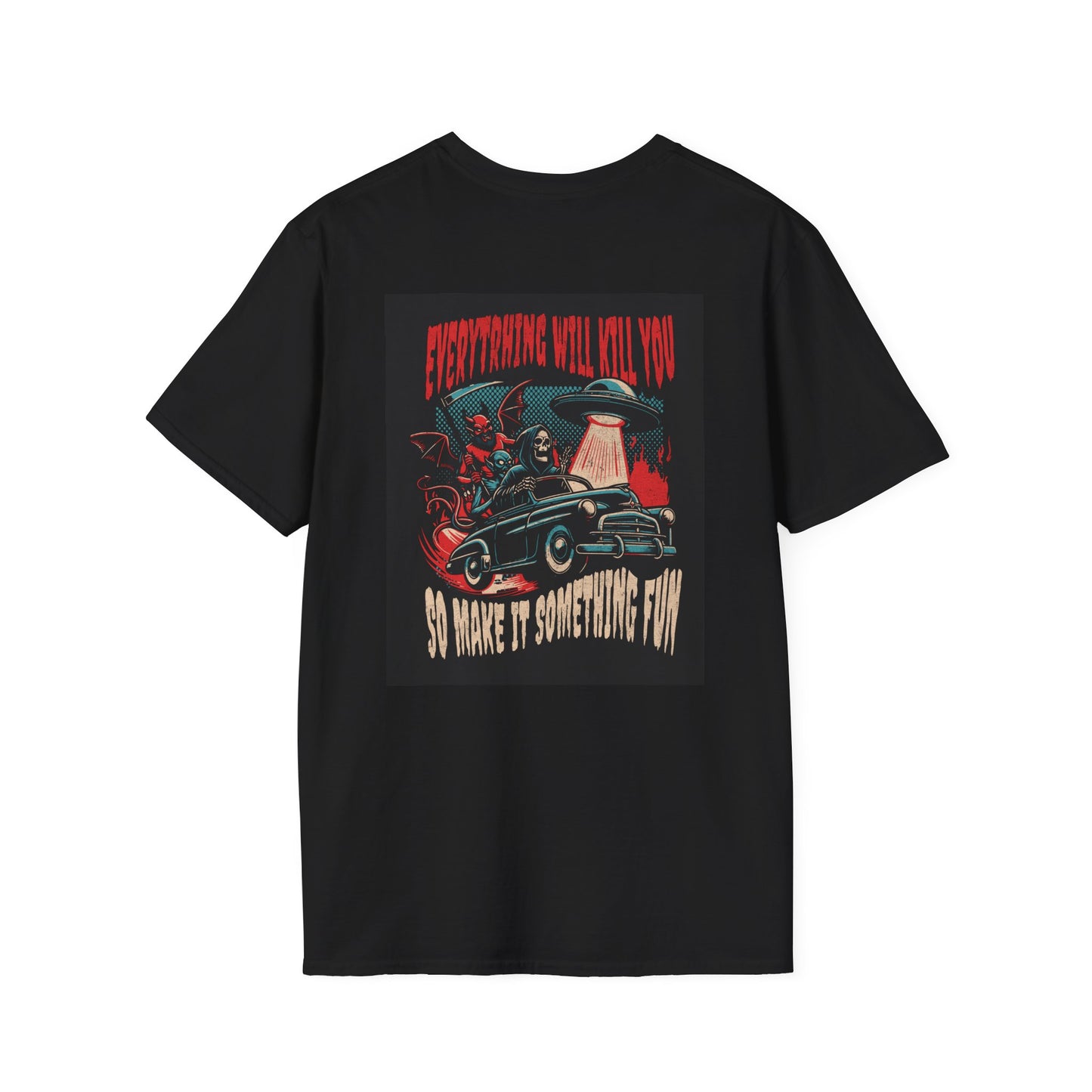 Highway to Hell — Everyday Crewneck Tee (design on back)
