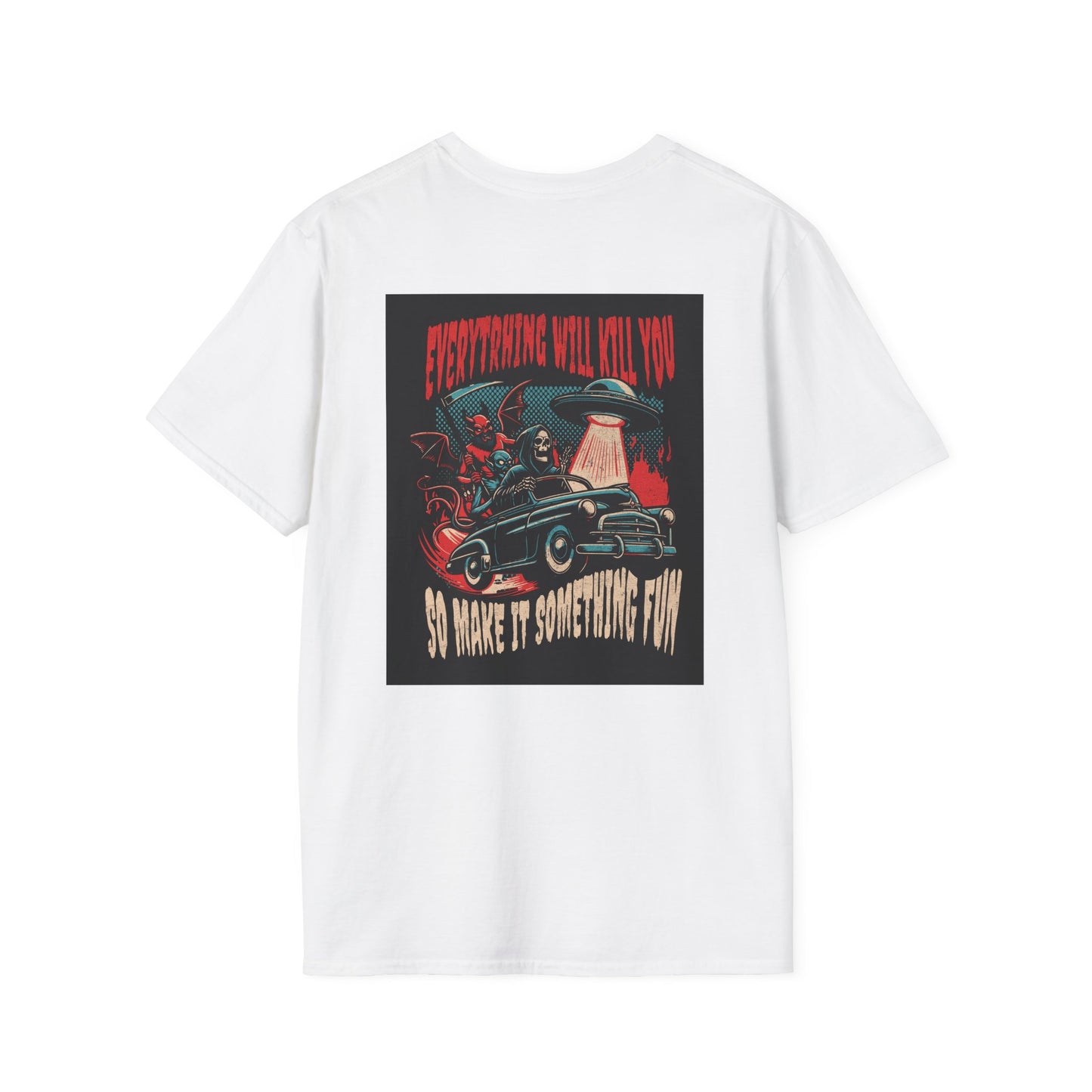 Highway to Hell — Everyday Crewneck Tee (design on back)