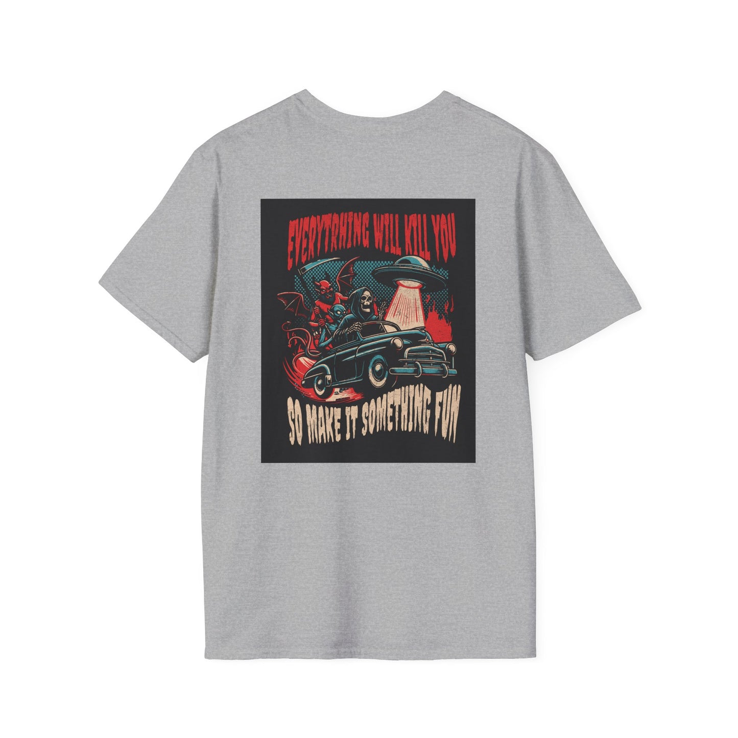 Highway to Hell — Everyday Crewneck Tee (design on back)